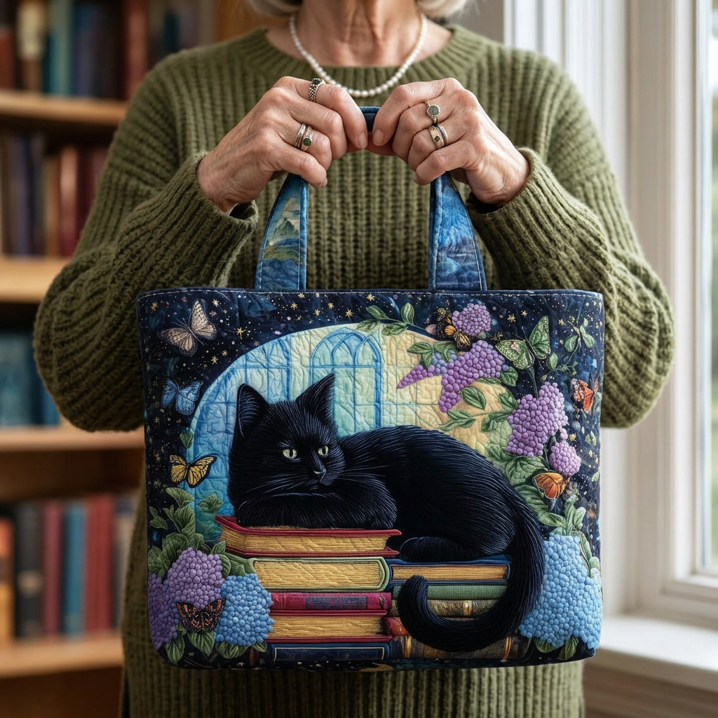Eva – Borsa imbottita con motivo di gatto