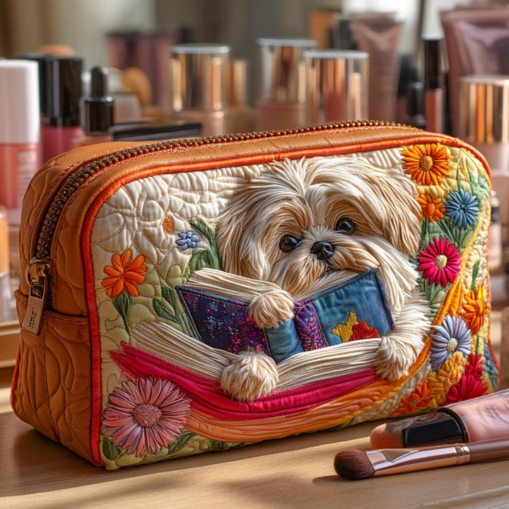 Borsa per il trucco Quilted Shih Tzu