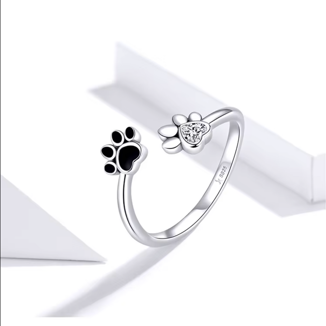 Anello in Argento Sterling con Zirconia e Smalto – Regolabile